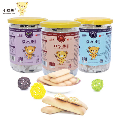 小棕熊口水棒儿童辅食零食婴儿磨牙口水棒水果奶酪饼干软饼干60g
