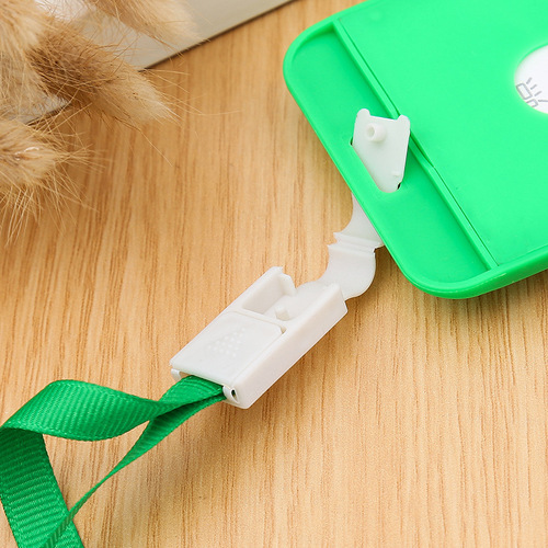 Plastic candy colored student ID card holder, neck-type work permit, bus access card, employee lanyard name tag