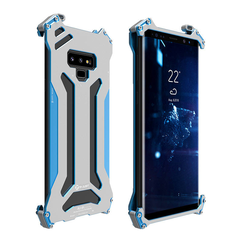 R-Just Gundam Aerospace Aluminum Contrast Color Shockproof Metal Shell Outdoor Protection Case for Samsung Galaxy Note 9
