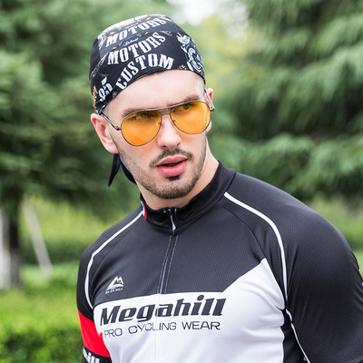 防曬海盜帽自行車騎行透氣運動帽裝備登山戶外印花速幹哈雷小帽