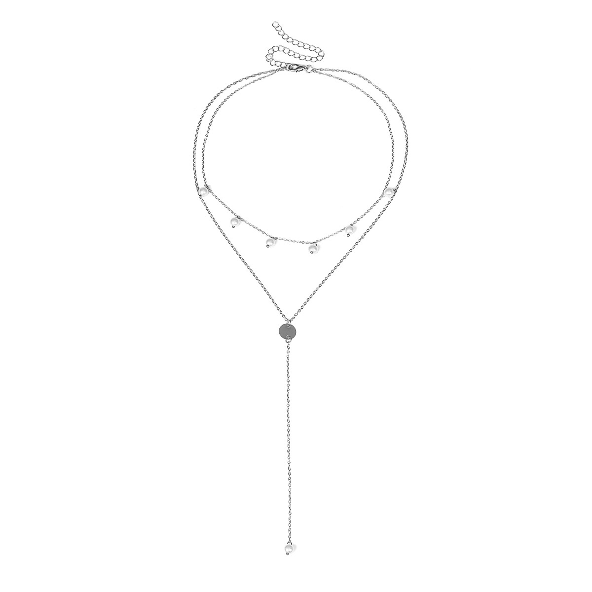 Plastic Fashion Geometric necklace(Golden) NHXR2387-Golden