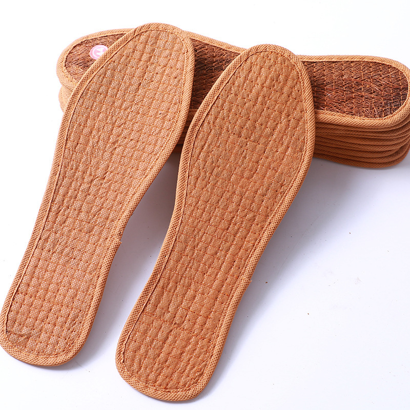 Factory direct mountain Brown insole breathable sweat-absorbent brown silk insole men's and women's sports sweat-absorbent palm bark brown insole