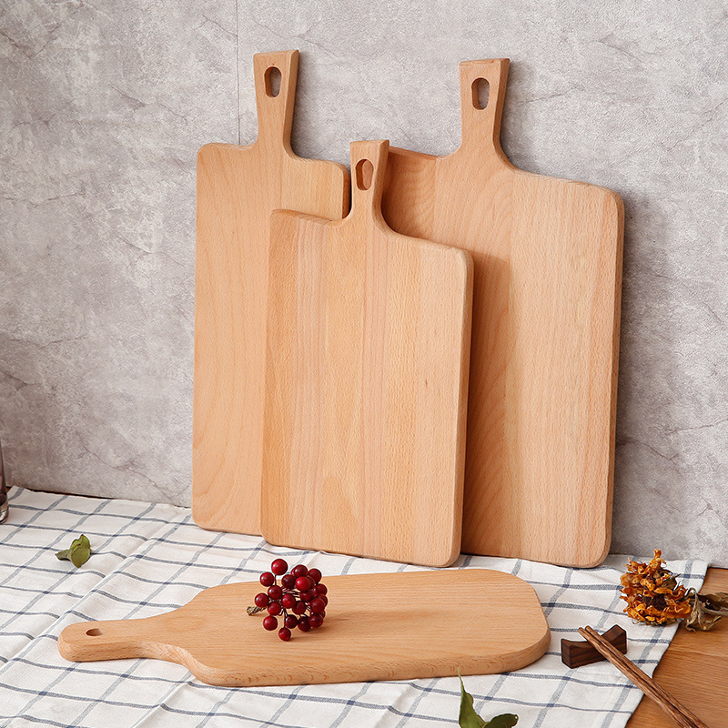 实木砧板 烘焙用具榉木菜板面包板 家用木质披萨水果托盘