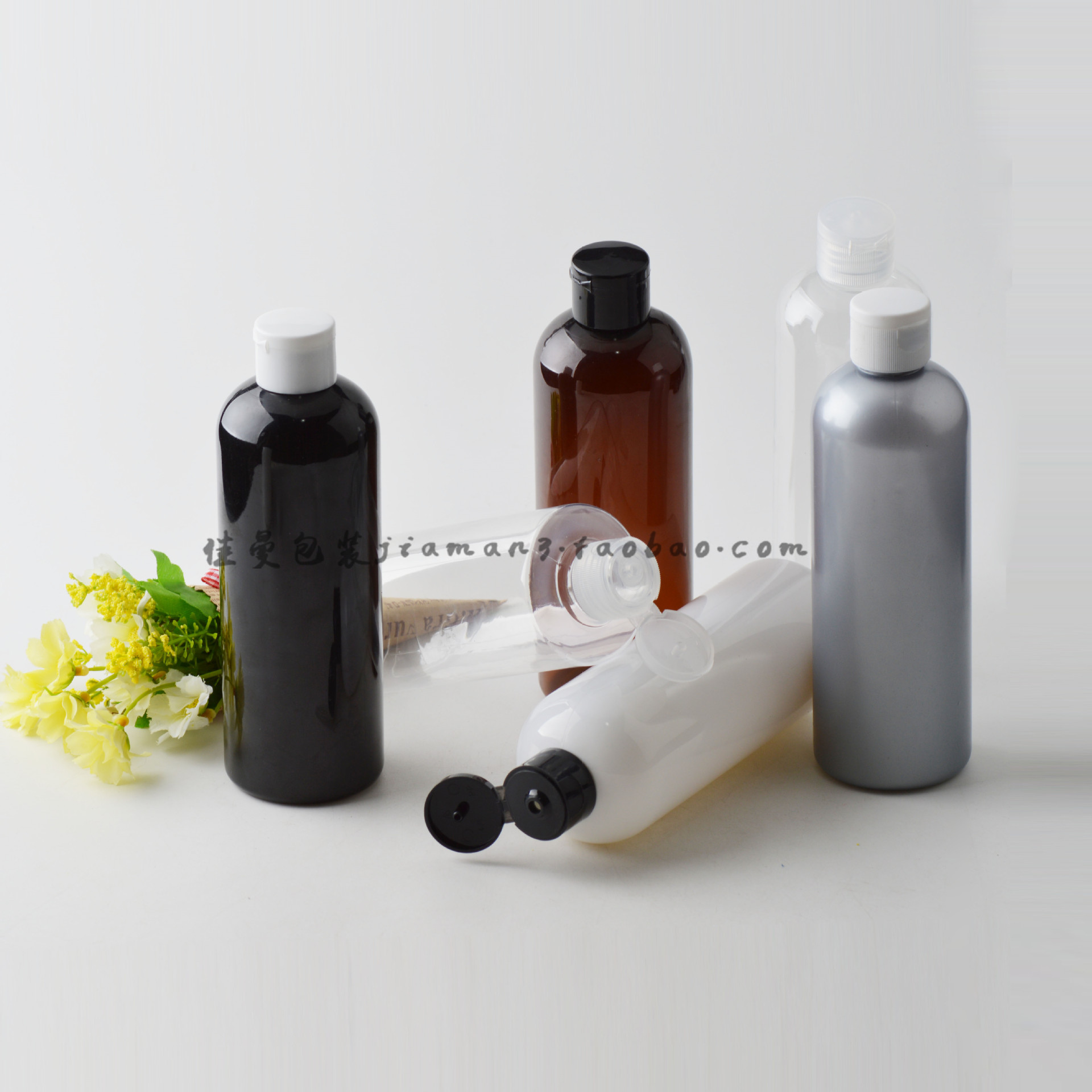 翻盖瓶 蝴蝶盖PET 24口径 小样瓶分装瓶300ml纯露瓶