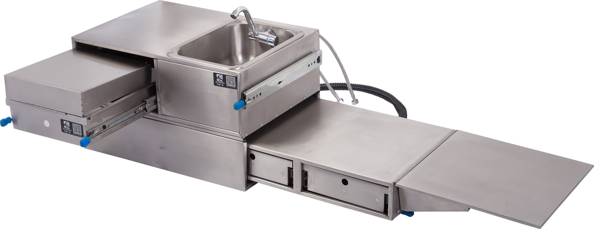 Venta directa de fábrica para juegos al aire libre RV multifuncional todo en uno cocina extractora estufa extractora con fregadero GR-C013