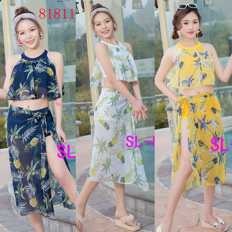 Wholesale Sexy Split Three-Piece Non-Steel-Bracing Flat-Corner Chiffon Long Skirt Size Chest Push-Up Swimsuit 81811 Swim Trunks Wholesale Sexy Split Three-Piece Non-Steel-Bracing Flat-Corner Chiffon Long Skirt Size Chest Push-Up Swimsuit 81811 Swim Trunks