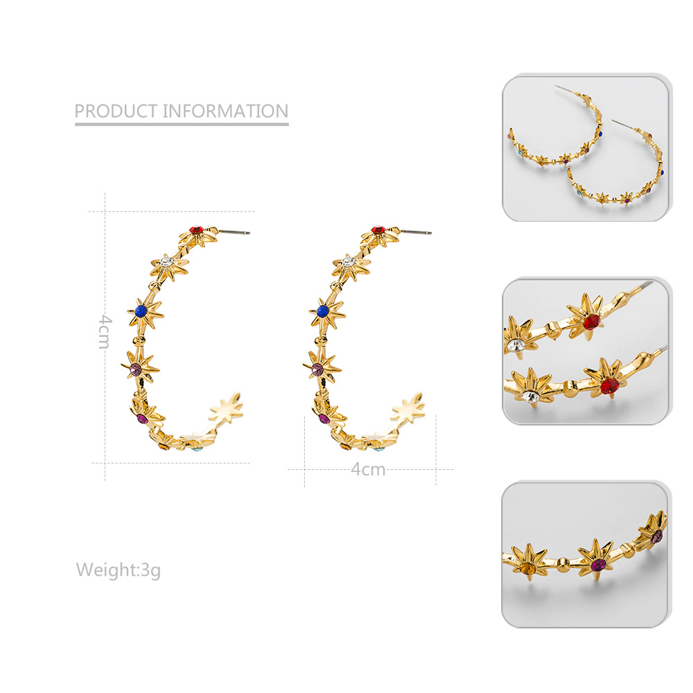 Copper Fashion Geometric earring(Gold) NHYT1238-Gold