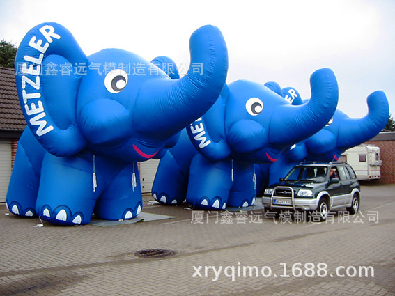 充气固定卡通 户外充气卡通 大象卡通气模 造型气模 户外充气广告