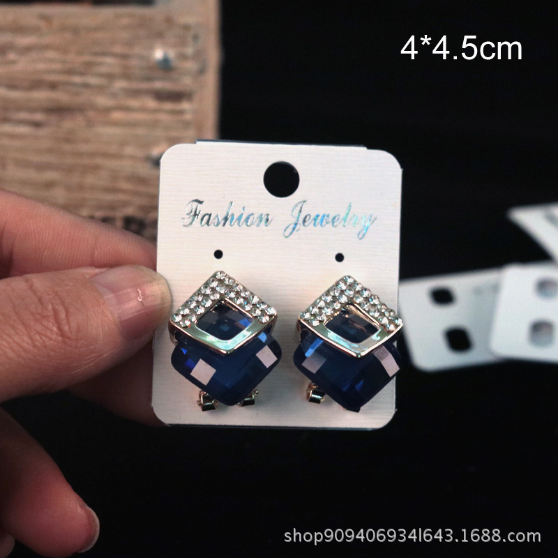 银色耳环卡耳钉卡项链配件PVC吊卡可定logo4x4.5cm白色耳卡耳饰