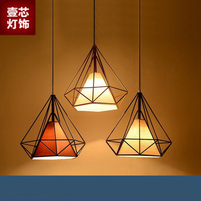 Retro Industrial wind Diamonds cage Art Meals hanging Lighting originality modern Simple Light Iron lights American style lamps and lanterns