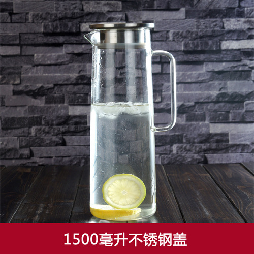 Cold kettle, glass kettle, cold kettle, large capacity, heat-resistant and high-temperature-resistant flower teapot, water cup, juice pot set
