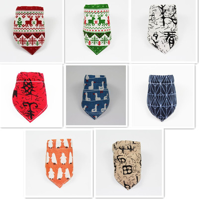 新款针织全棉宠物三角巾围巾狗狗饰品猫咪围脖口水巾泰迪大中小型