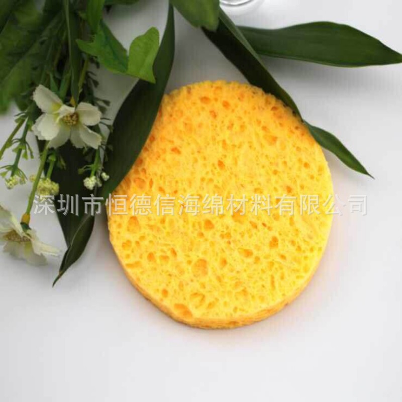 压缩吸水木浆棉洗脸扑海绵 卡通形状吸水木浆棉