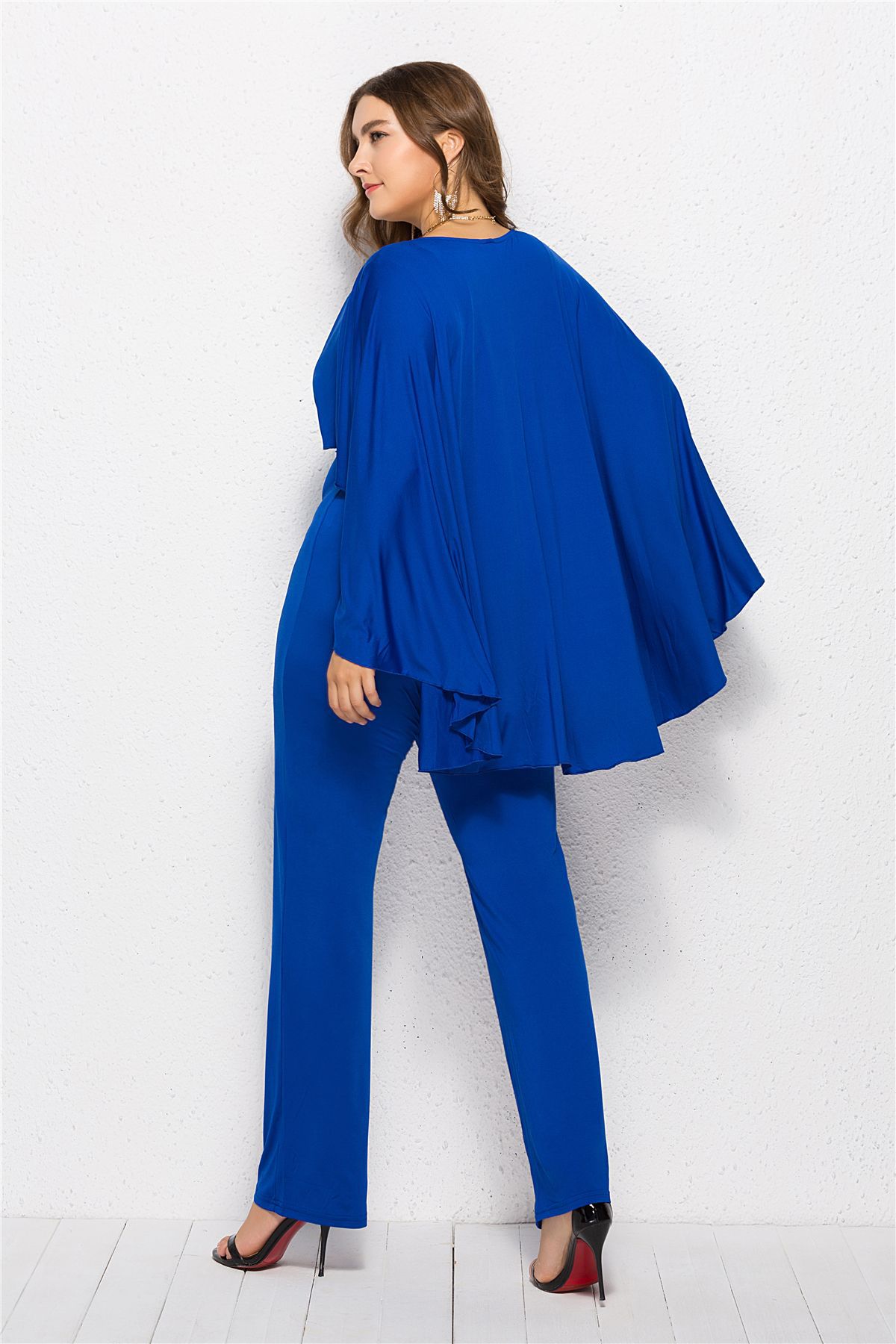 sexy loose bat sleeve V-neck jumpsuit NSLM33271