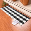 Hot -selling carpet black and white grid woven floor cushion presentation carpet living room into the door pad kitchen floor mat