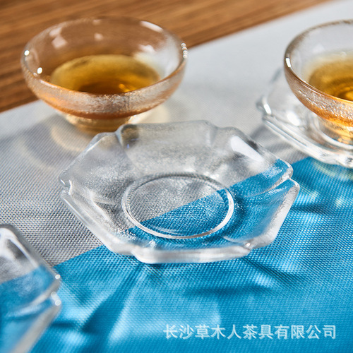 Grass and Tree Man Japanese Heat-Resistant Glass Cup Mat Creative Cup Holder Insulation Pad Handmade Gold-Edged Cup Mat Tea Tray Mat