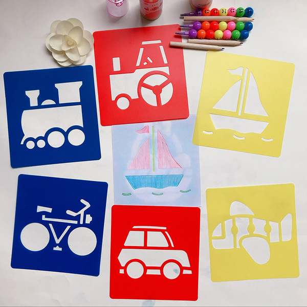 Colorful children's painting template pp hollow drawing board…