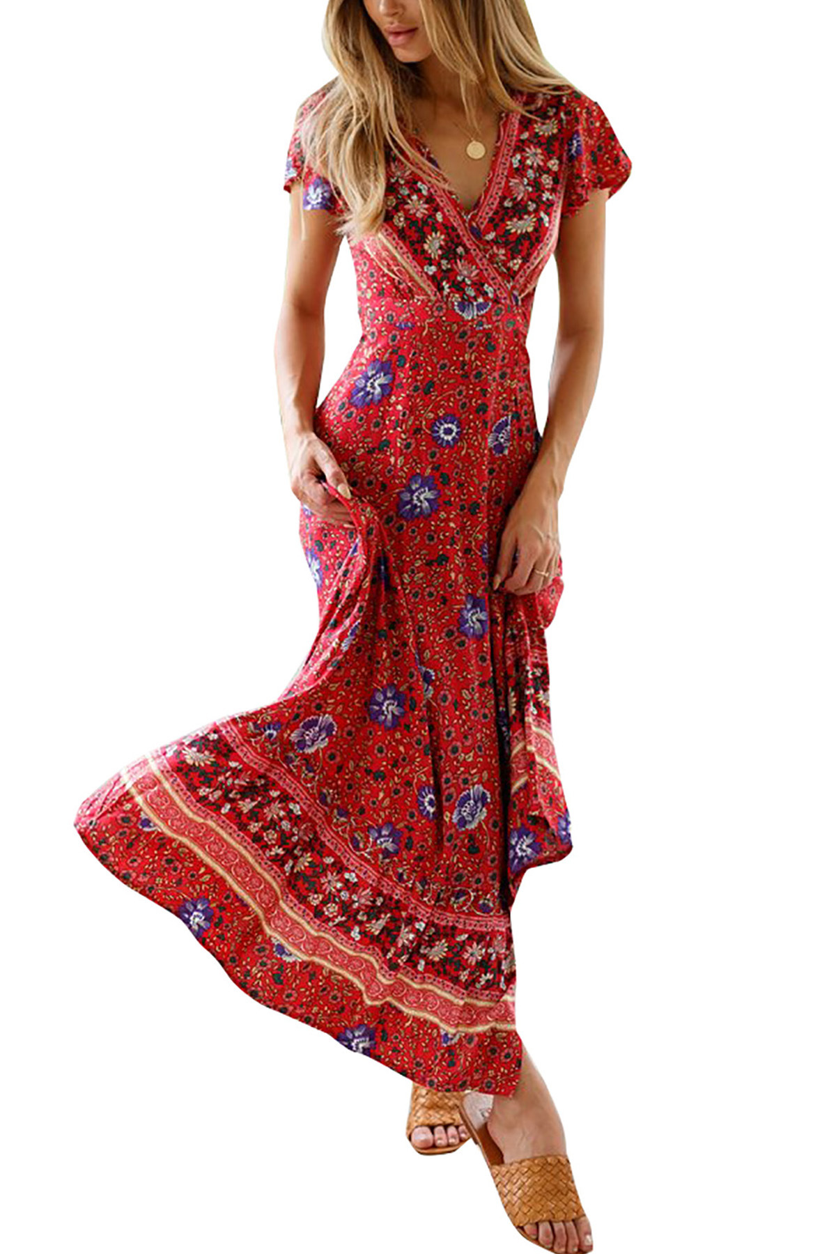 Böhmisches Damen Maxi Strandkleid Für Den Sommer_voghion.com