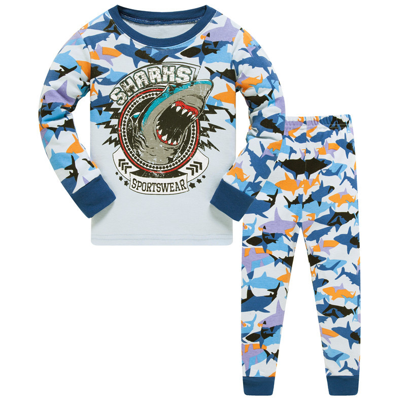 Baby cotton 3-8 long-sleeved ribbed cotton children's pajamas, air-conditioned clothing, dropshipping available (full set) 6