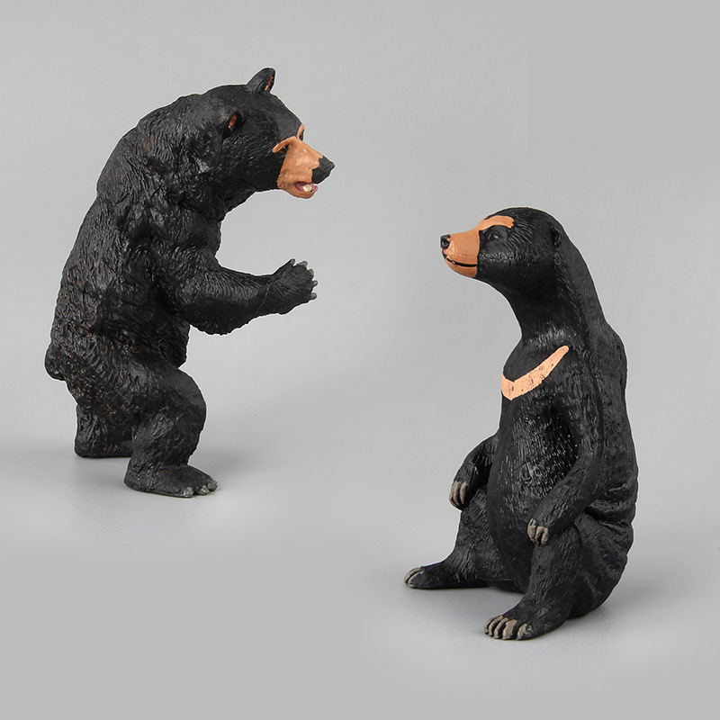 Venta caliente de exportación transfronteriza de simulación para niños modelo animal de bosque juguete oso negro traje animal decoración de escritorio creativa