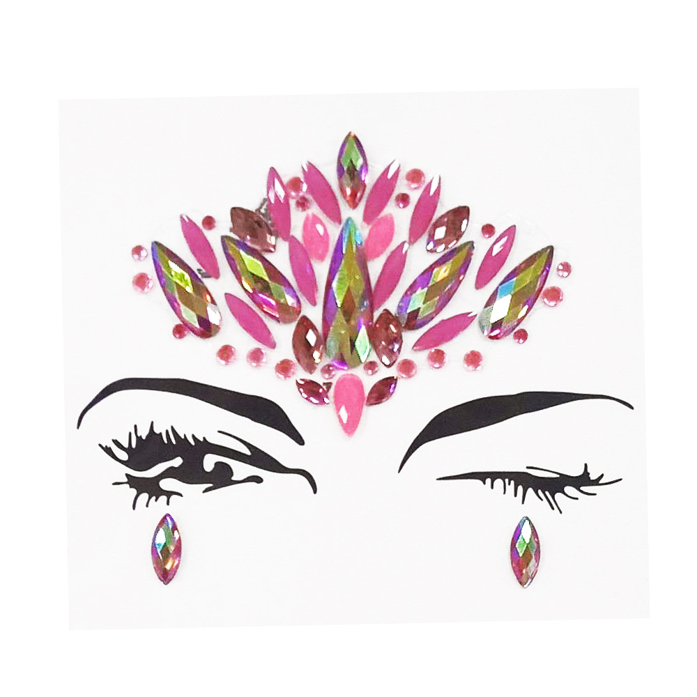 厂家直销眼角钻贴 舞台派对AB彩树脂彩钻饰品 亚克力脸部贴钻礼品