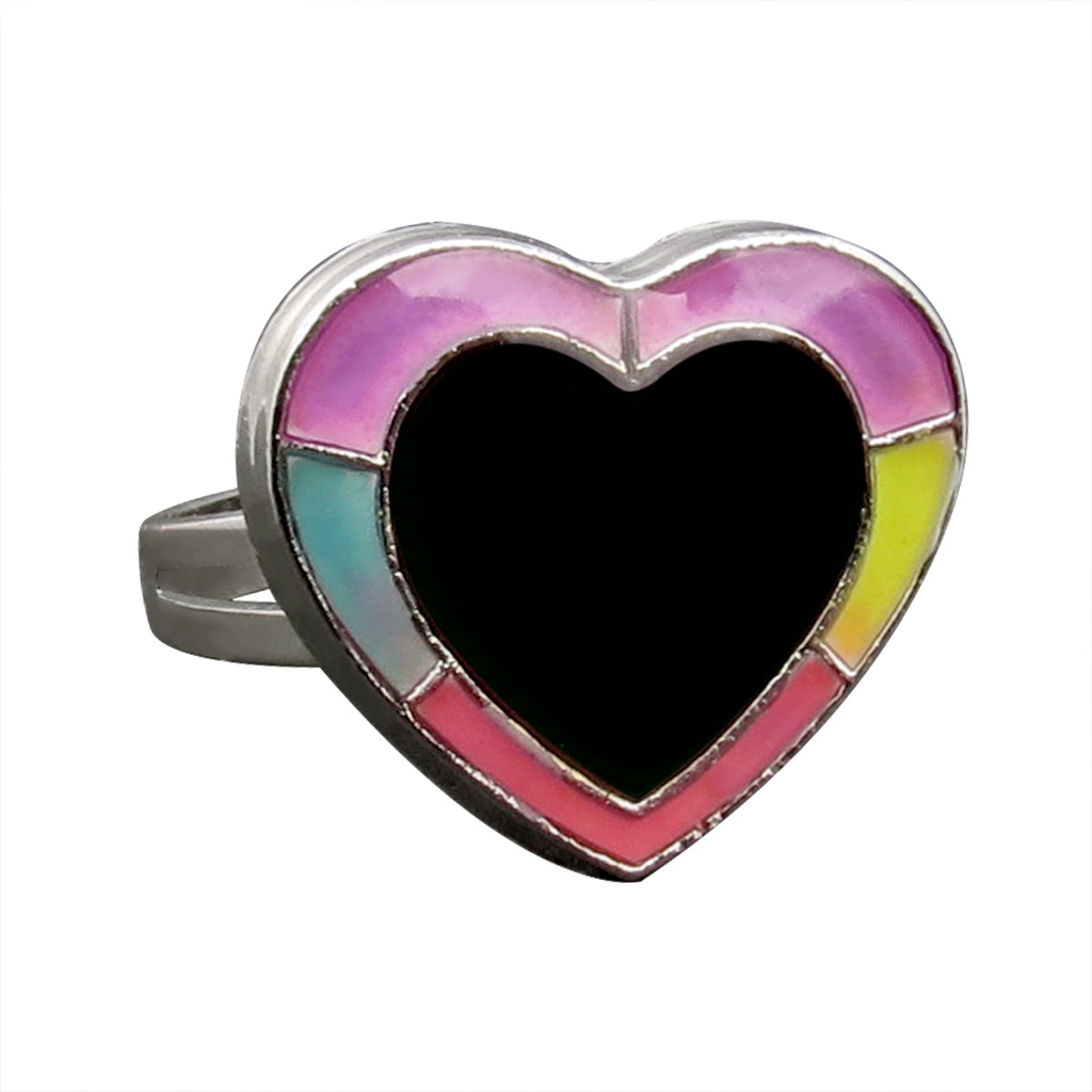 50g Weight Artificial Gemstones Inlay Material Birthday Occasion Alloy Material Heart Pattern Women'S Gender Plating Design Fashion Style Simple Peach Heart Love Butterfly Moon Color Changing Ring 7