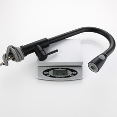 Cross-border 304 stainless steel black kitchen pull-out faucet hot and cold paint telescopic sink faucet