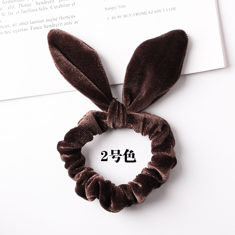 New Fashion Gold Velvet Steel Silk Rabbit Ear Flannel Korean Simple Fashion Cheap Hair Ring Wholesale display picture 30