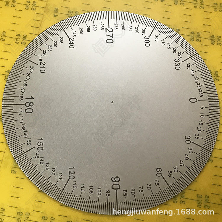 刻度盘 360°刻度盘 金属机械无孔角度盘 不锈钢圆盘250#0#2定制-阿里巴巴