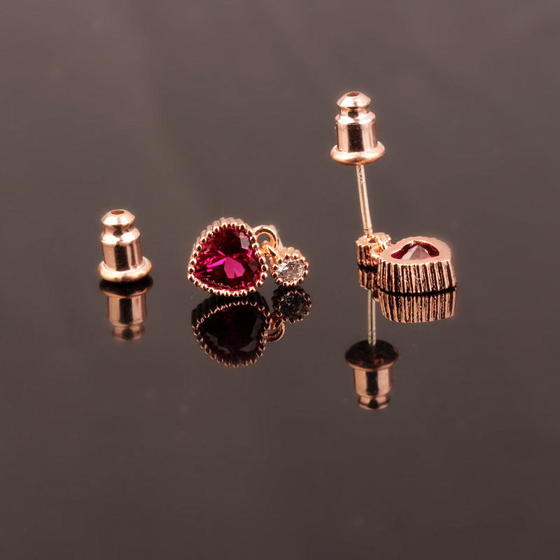 Drop Earrings, Ear Studs Classification 1 Pair Quantity 1 Pair Cute Heart Shape Plating Inlay 925 Sterling Silver Copper Zircon White Gold Plated Drop Earrings Ear Studs