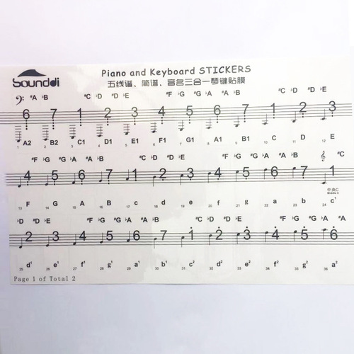 Piano key stickers 88-key 61-key 54-key piano keyboard key stickers Electronic piano staff stickers