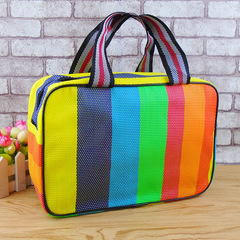 編織網眼浴兜包女男士洗澡籃沐浴洗漱包手提浴筐摺疊洗澡包洗浴包