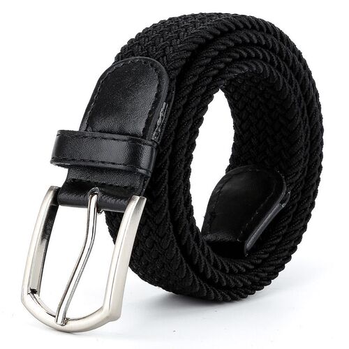 New men's elastic woven belt casual women's canvas elastic belt Korean style versatile pin buckle belt
