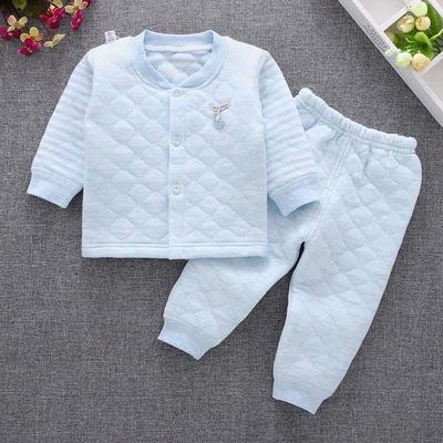 0-2岁男女儿童装秋冬一件代发宝宝衣三层保暖加厚立领两件套装|ms