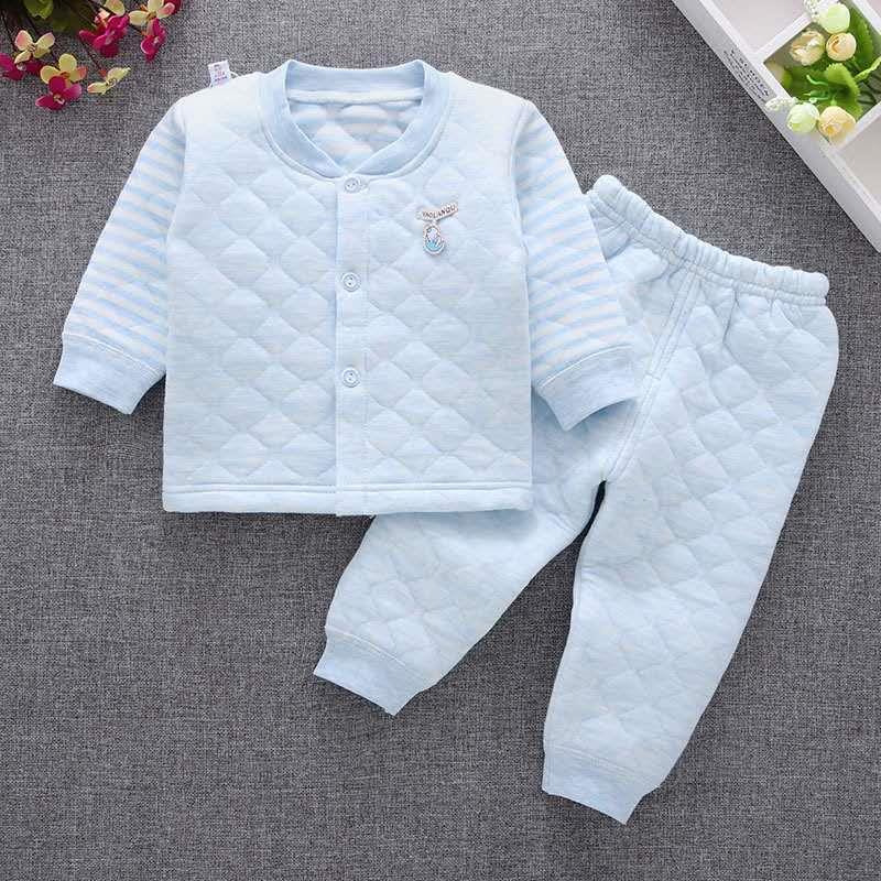 0-2岁男女儿童装秋冬一件代发宝宝衣三层保暖加厚立领两件套装|ms