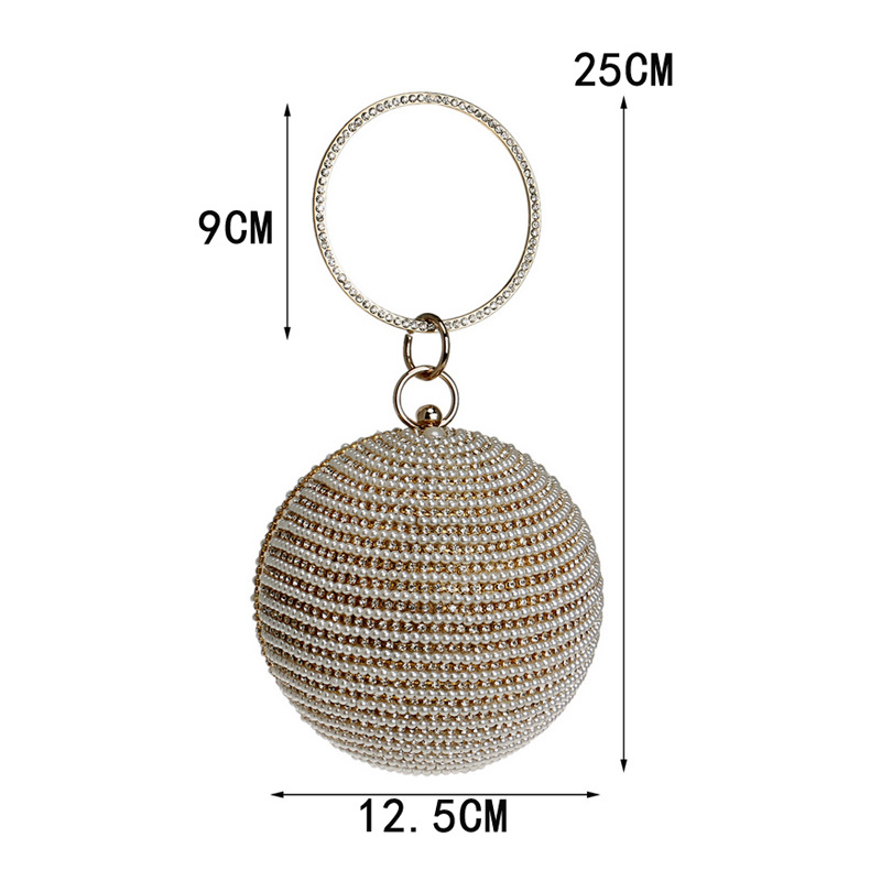 Fashion Trendy Women’s Handbags Spherical Banquet Bags Wear Pearl Bags Wholesale Nihaojewelry display picture 18