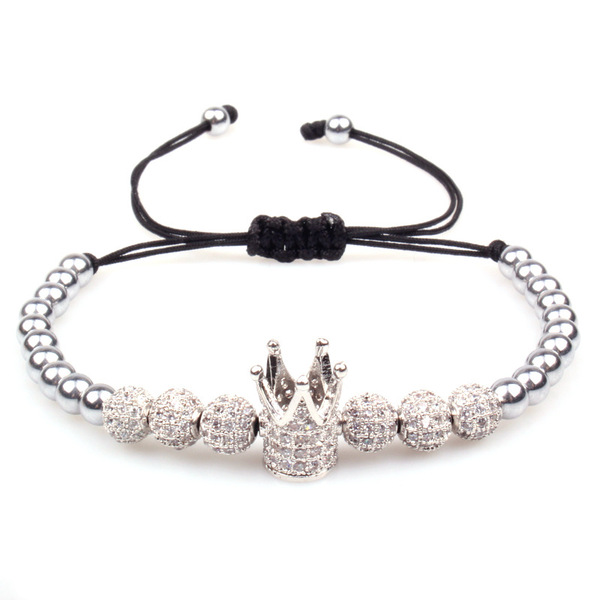 woven bracelet with zircon