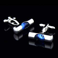 英博藍色水平儀袖扣創意袖釘男士法式紐扣087cufflinks/991497