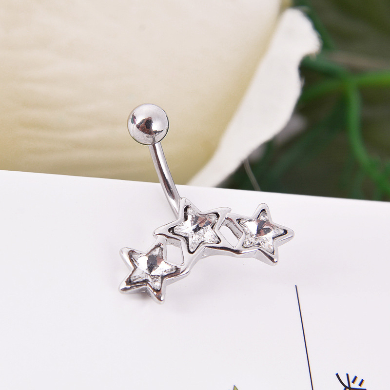 Wholesale Five-pointed Star Stainless Steel Belly Button Nails Body Piercing display picture 1