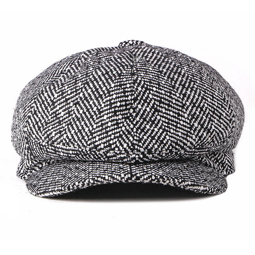 Autumn/Winter Knitted Wool Hat for Girls, Korean Style Trendy British Fashion Octagonal Hat, Men's Beret Hat, Duck Bill Hat, Painter's Hat