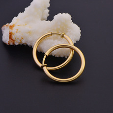 新款无耳洞弹簧耳夹  简约百搭耳圈  哑金隐形弹力耳圈 耳环