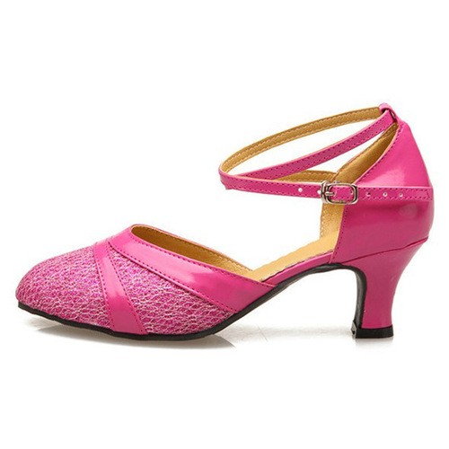 Adult purple Latin dance shoes women heel soft sole dance shoes Square Dance Ballroom dance Shoes customized rubber soles