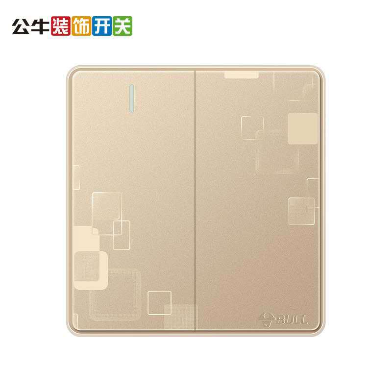 墙壁开关插座面板G18二开单控双控位暗装86型|ms