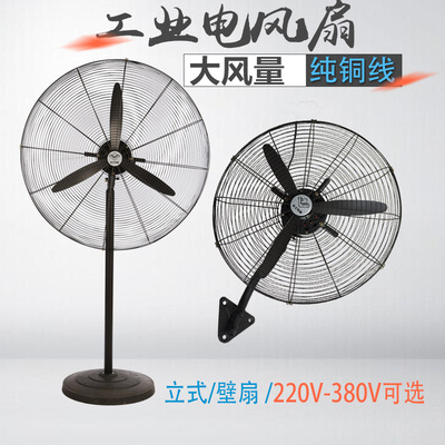 大功率风扇壁挂牛角扇750工业风扇落地扇大风力纯铜线电机380V|ms