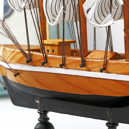 一件代发 木质帆船模型地中海风格 一帆风顺家居装饰摆件厂家批发