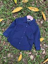 外贸原单男童衬衣 法国大牌kiabi男童有领衬衣 开扣衬衣