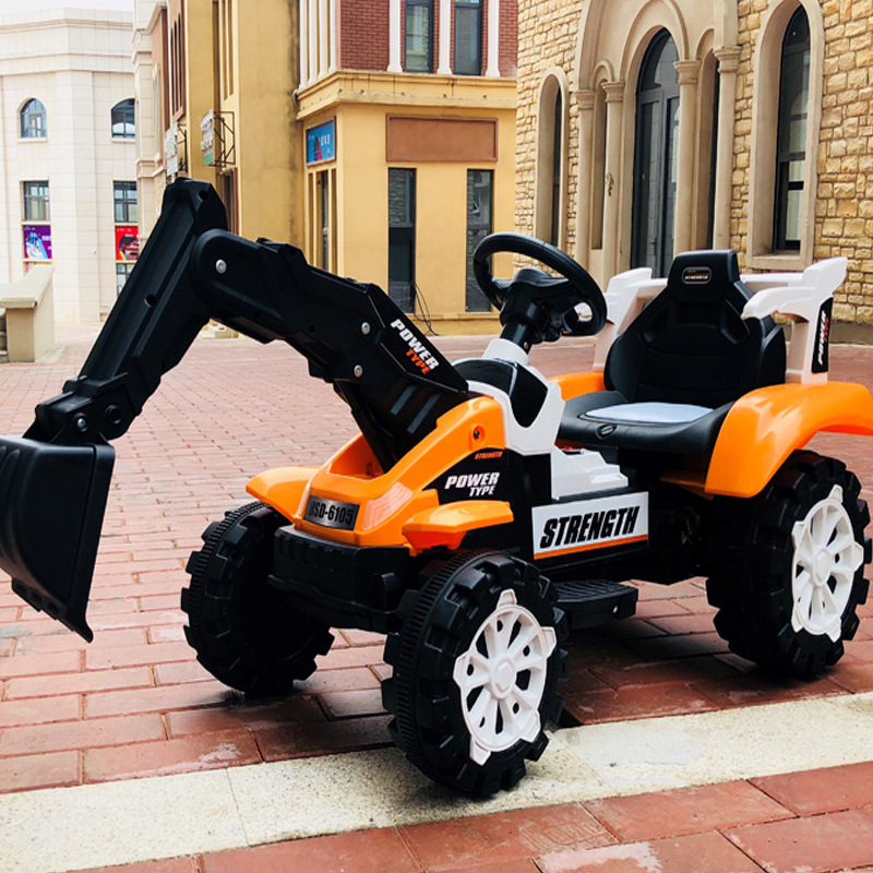 children Electric excavator Toy car Large music boy Excavator Toddler Glide Engineering vehicles
