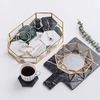 Northern Europe INS Copper strips Glass plate jewelry Storage tray Western Cake Dessert plate Afternoon Tea delicious food Tray