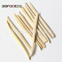 陶泥工具塑料木質10支套裝陶泥陶藝雕刻刀版畫美術用品泥塑工具