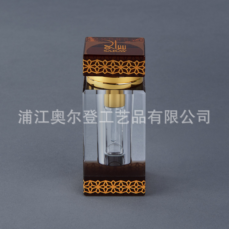 K9黑色四方水晶精油香水瓶3ml 迷你水晶q版香水瓶中东男士香水瓶详情图1